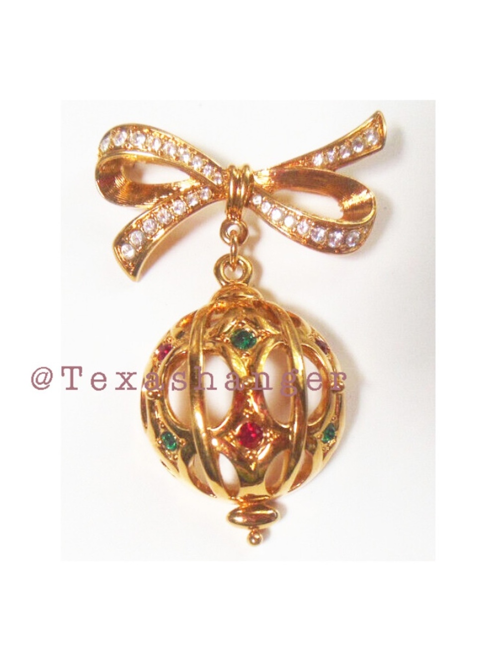 Swarovski Christmas Ornament Babble Brooch Pin NEW Vintage